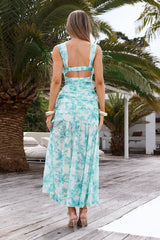 Whispers Of The Tropics Mesh Maxi Dress Green