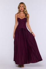 Antique Roses Lace Maxi Dress Wine
